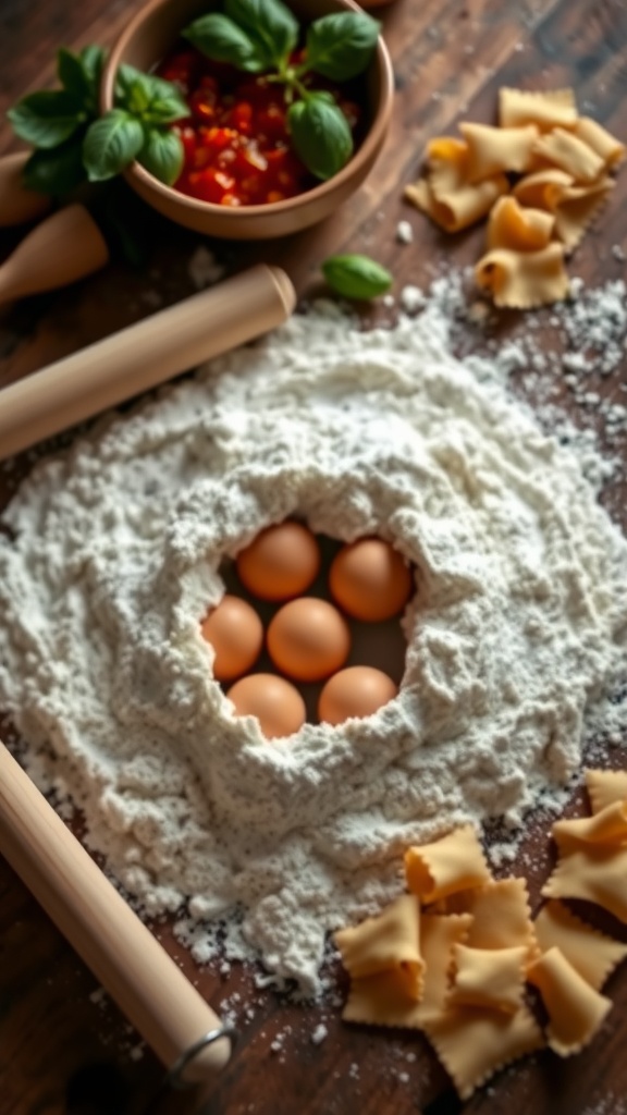 A closer look at Homemade Pasta From Scratch With Just Flour And Eggs